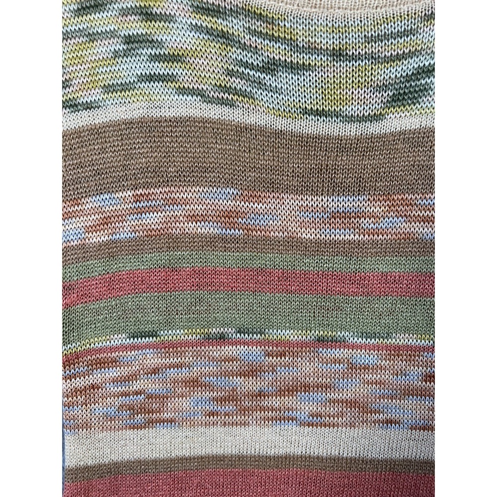 Margaret O'Leary Sweater Tunic Dress Medium Striped Multicolor Linen Blend - Picture 3 of 9